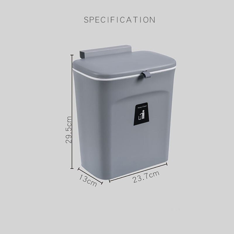 Wandmontage Prullenbak Bin 7L / 9L Met Deksel Afvalbak Keukenkast Deur Opknoping Prullenbak Garbage Auto recycle Vuilnisbak Vuilnis