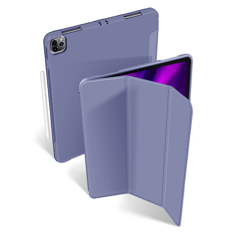 Yxayn hoesje voor ipad pro 11 ultraslank pu-leren smartcover zachte funda voor ipad pro 11 inch: Blauw