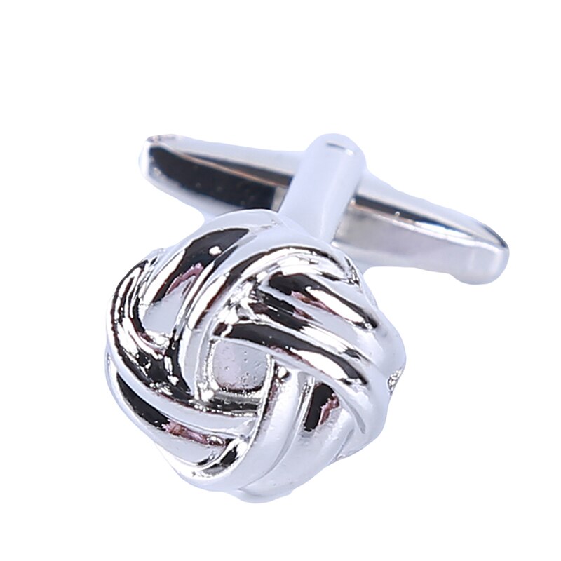 Gemelos de nudo de para gemelos de camisa de hombre, chapado en plata, para negocios y bodas, ropa de novio francés, gemelos de