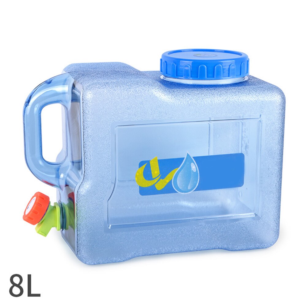 5L 8L Car Water Storage Bucket Portable Water Container Outdoor Large Capacity Water Bottle With Faucet Camping Square Barrel