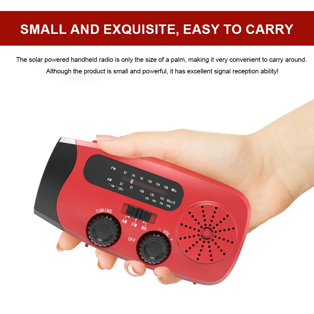 Ulepszenie wielofunkcyjnego radia korba ręczna Solar USB FM/AM/NOAA WB Radio pogodowe latarka awaryjna 2000 mAh zasilanie mobilne