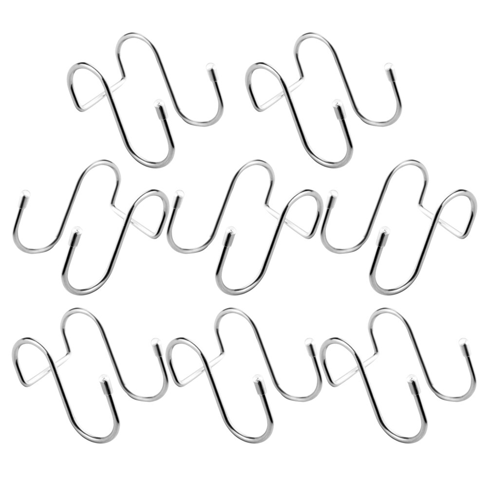 Metal Hooks Heavy-duty Hooks Display Prop Hooks S-shaped Hooks Hanger For Home for HOme: Silver 8pcs