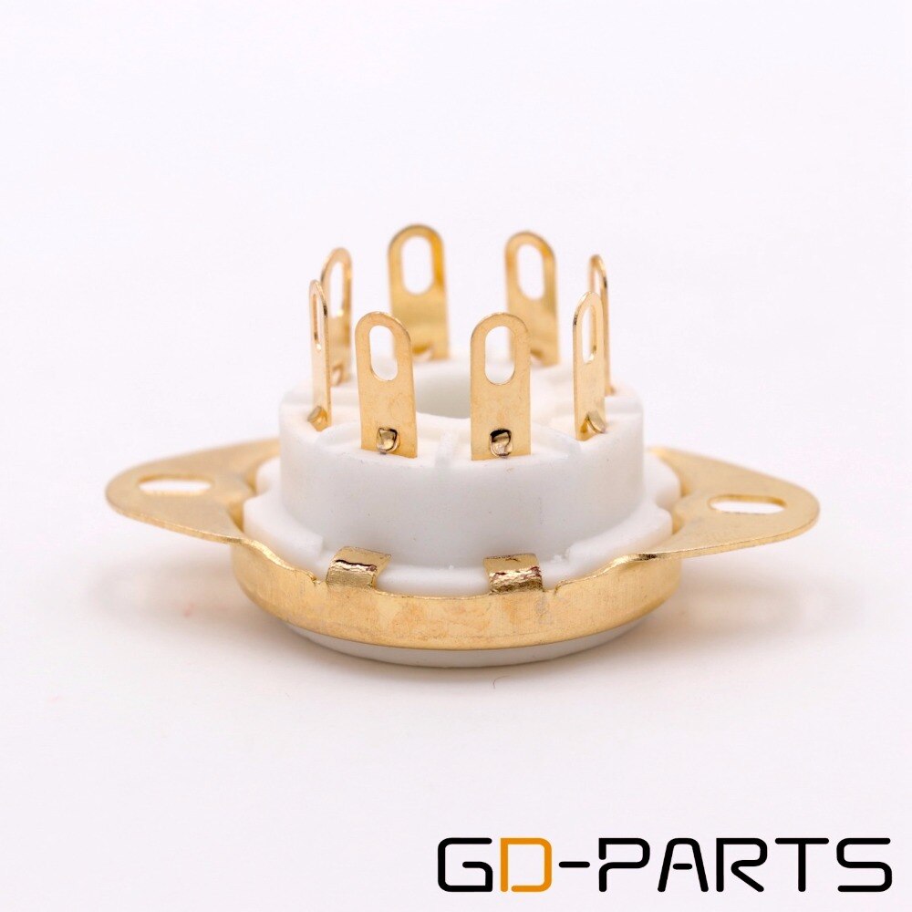 8pin Ceramic Vacuum Tube Socket Octal Valve Base For EL34 6550 KT88 274B 5AR 6L6 6V6 Tin Gold Plated Brass Pins