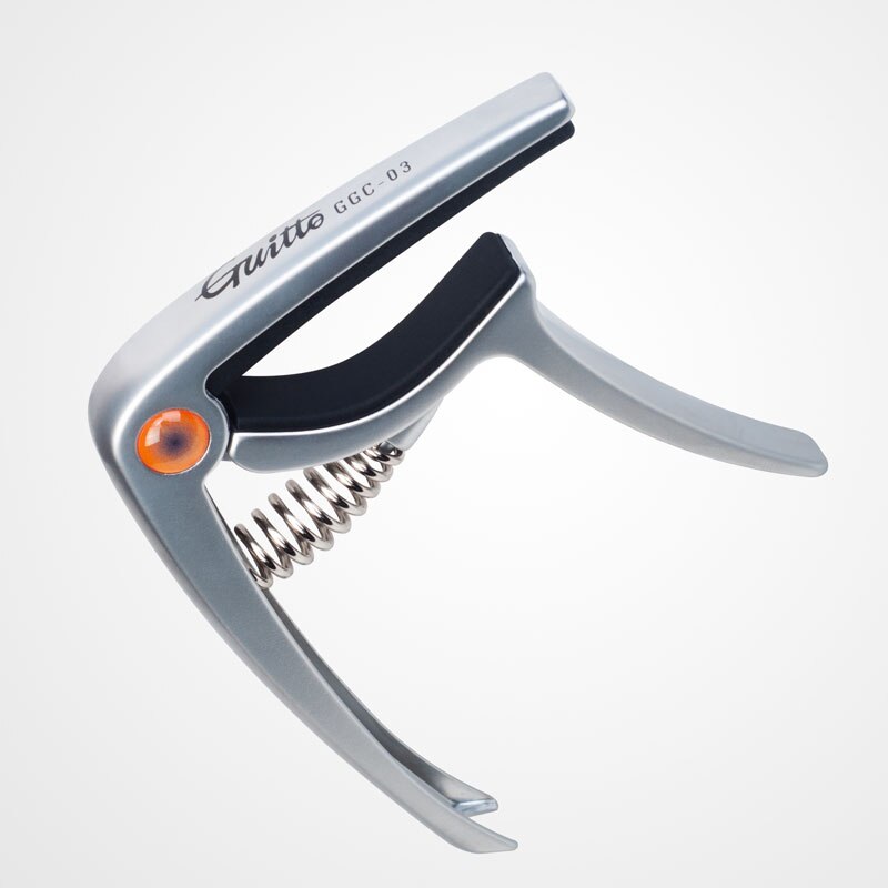 GGC-03 Metal Capo Clips Capo guitarra para guitarra eléctrica acústica cejilla de ukelele guitarra Clip abrazadera de patrón de madera instrumento musical: silver