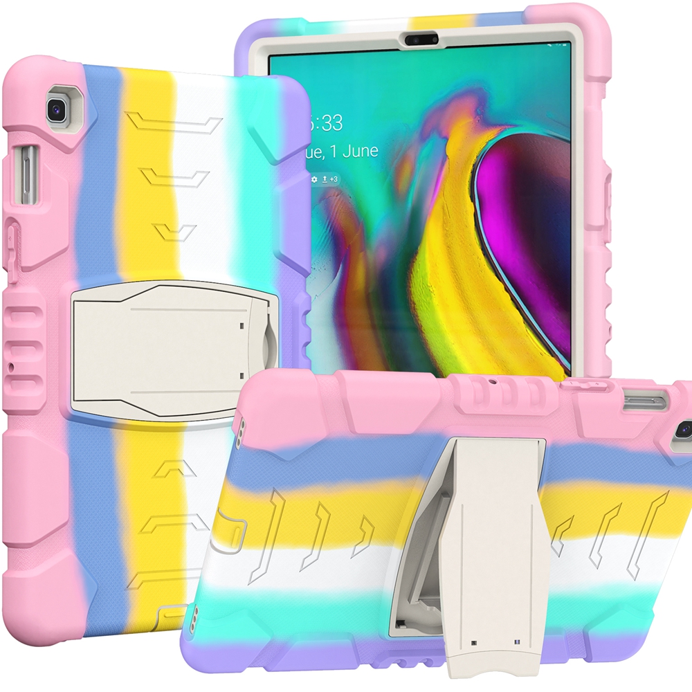 Coque pour Samsung Galaxy Tab S5e 10.5 pouces SM-T720 SM-T725, armure de sécurité pour enfants, antichoc, support hybride en silicone pour tablette: Rose
