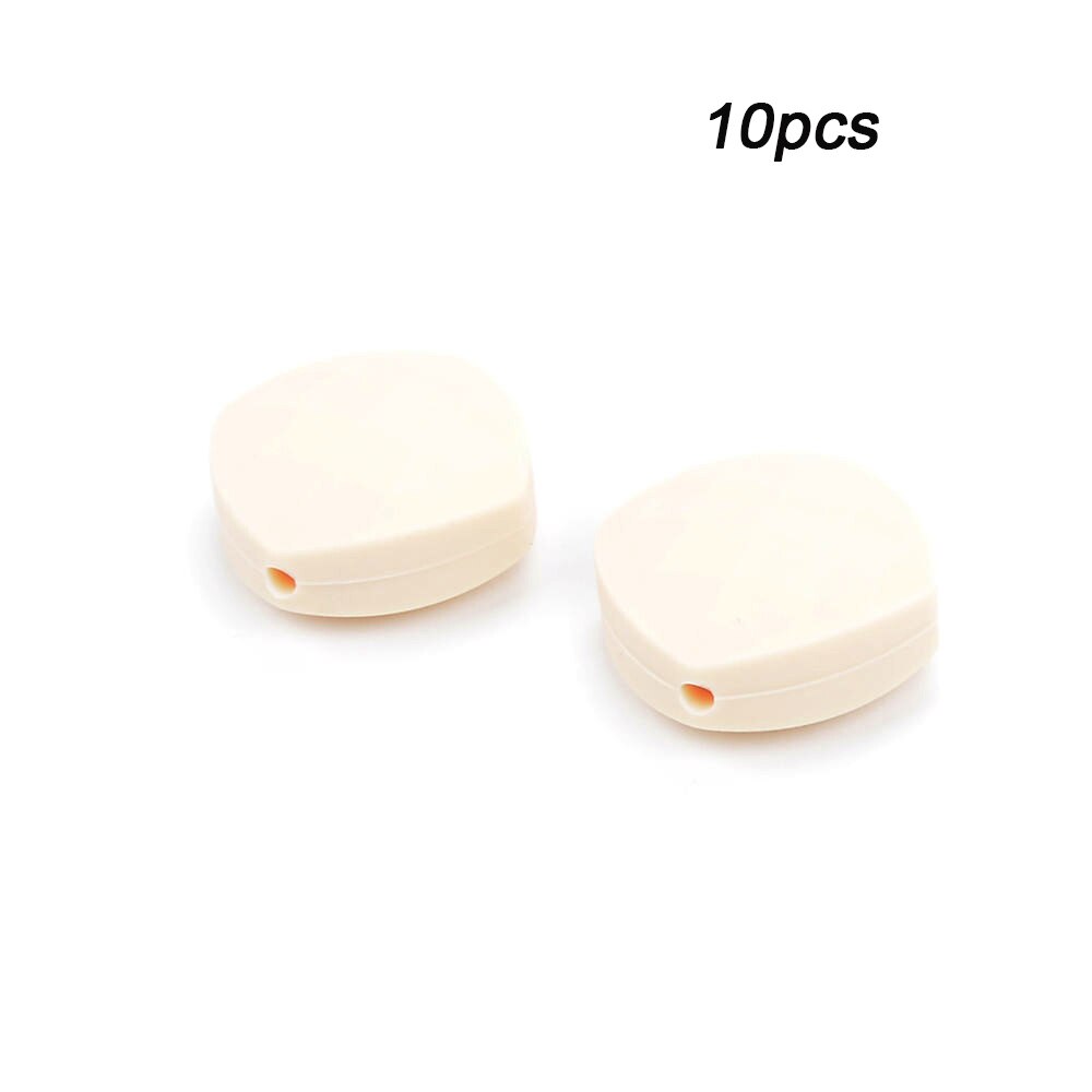 LOFCA 10 stücke Quadrate Silikon Zahnen Perlen Für Lange Silikon Halskette BPA FREI Food Grade Sicher Silikon Perlen Zahnen Spielzeug: Navajo white