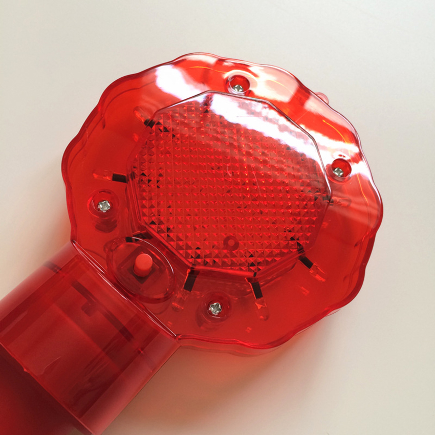 Handheld LED Strobe Warning Light Flashing Construction Safety Light Road Barricade Traffic Light Plastic Waterproof, Red