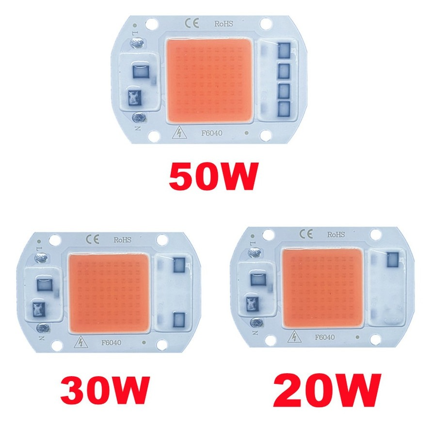 Phyto-lampe LED à puce COB, éclairage à spectre complet pour culture de plantes d'intérieur et floraison, ac 220V/110V 50W 30W 20W