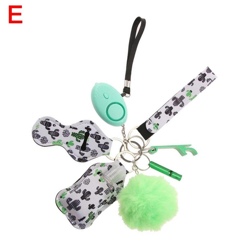 Women's Security Alarm Set 130db Alarm Volume Wolf Alarm To With The Pull Activate Hazard Guard Set Needle Flashlight L9A3: green