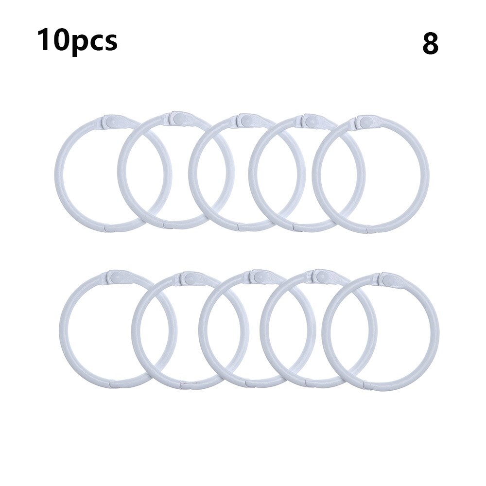 10pcs Metal Loose Leaf Binder Ring Book Hoops DIY Albums School Office Supplies Craft Binding Book Hoops Small Book Ring Keyring: 8