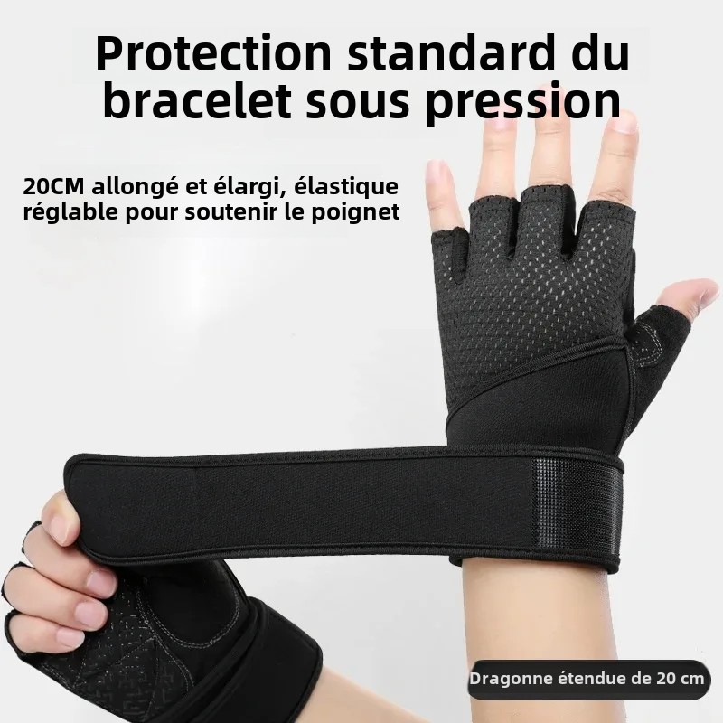 Gym Gloves Grips Anti-Skid Wrist Straps Protector for wrist training anti-slip half finger movement anti-cocoon Palm Protection