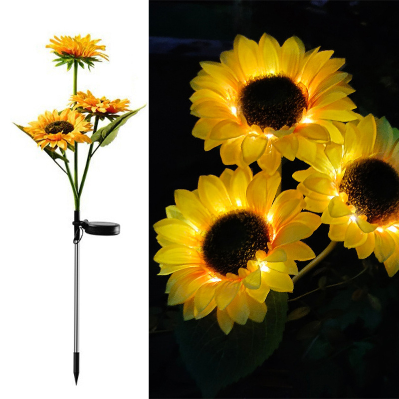 LED Simulation Butterfly Sunflower Outdoor Solar Light Garden Summer Landscape Lighting Camping Wedding Party Decor Lawn Lamp: WHITE