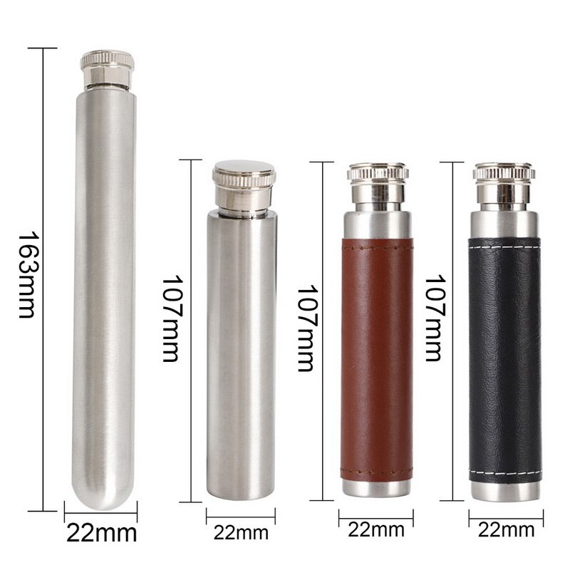 1oz/1.5oz Flasks Polished Round Bottom Tubular Wine Pot Wine Bottle Wine Whisky Bottle Portable Stainless Steel