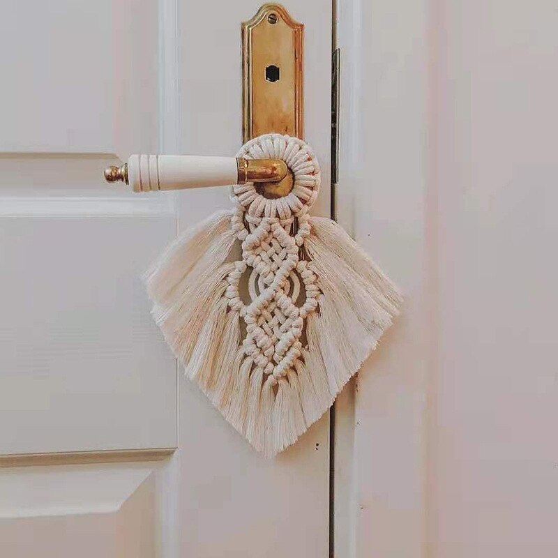 Colgante de pared de macramé para decoración del hogar, colgante tejido a mano para decoración de habitación de niñas, boda, , navidad