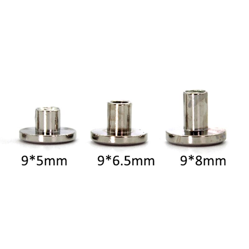10 Set Knop Schroef Studs Ronde Kop Klinknagels 5/6. 5/8mm voor Bag Riem Leer Craft Accessoire: silver / 8mm