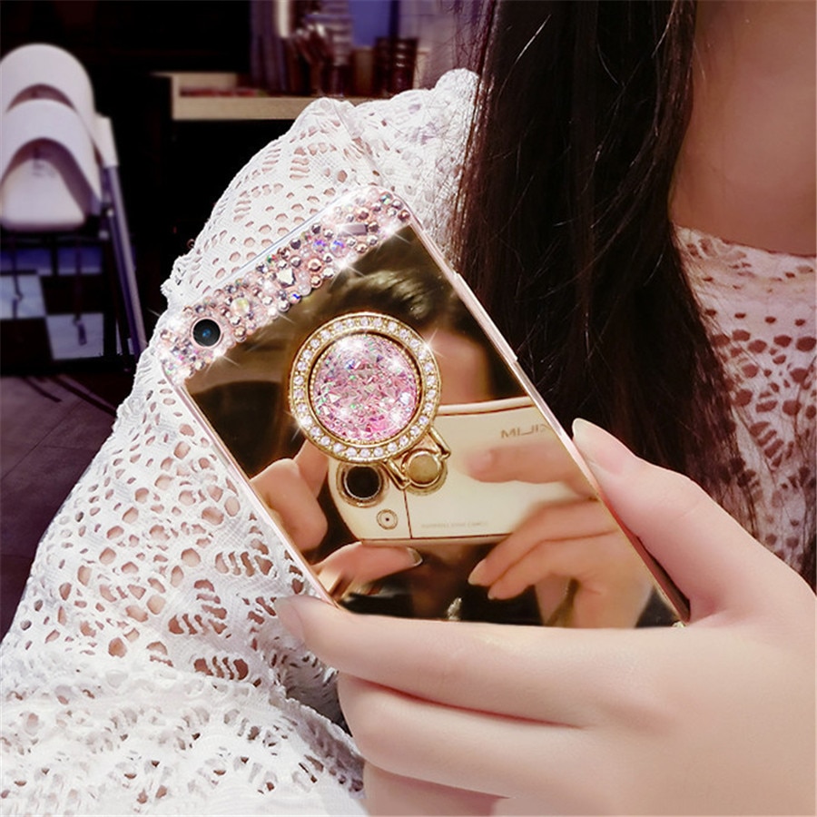 Funda para Samsung Galaxy A3, A5, A7, , funda con anillo de oso de diamantes de imitación brillantes, carcasa para teléfono Samsung A320, A520, A720