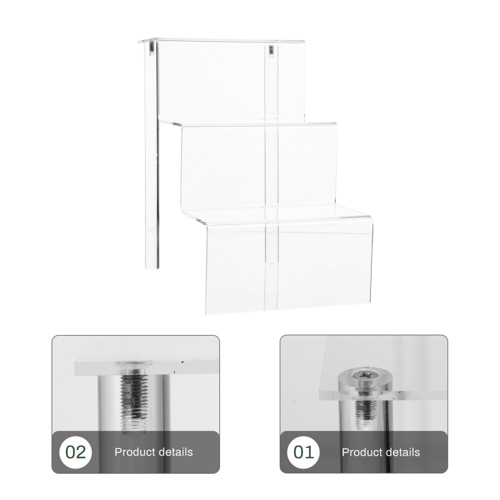 3 Steps Transparent Acrylic Display Stand Shelf for Cosmetics Jewelries Cakes