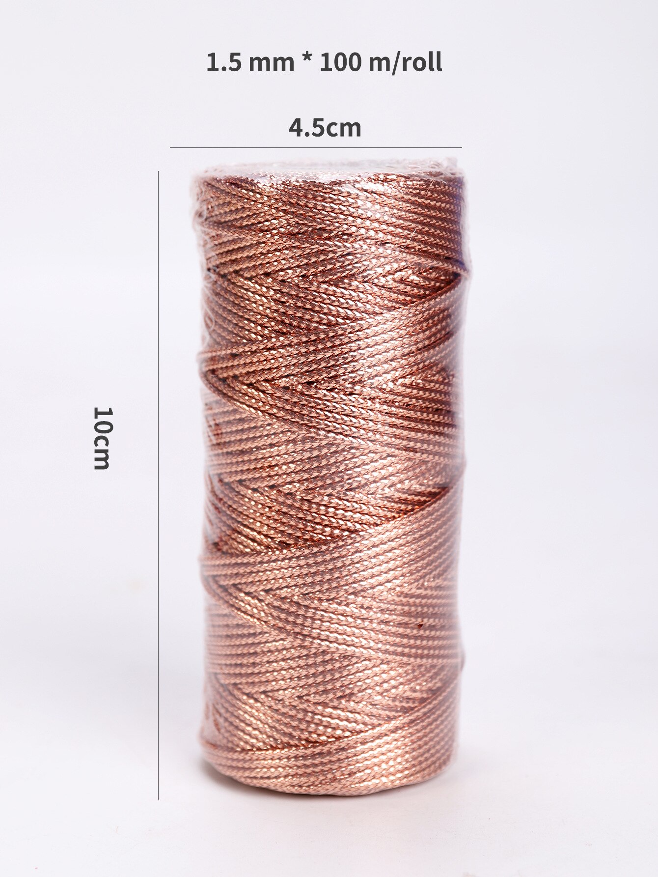 Handmade 1.5mm Gold Silver Cord Rope thread Twisted Macrame String DIY for Home Wedding decoration Tag and packaging Cord: Rose Gold