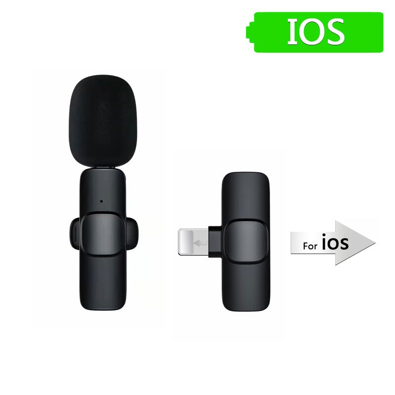 Kabelloses lavalier-mikrofon, tragbares mini-mikrofon für audio- und videoaufnahmen mit iphone, android-smartphone, kamera und computer für live-spiele: Ios-ladeanschluss