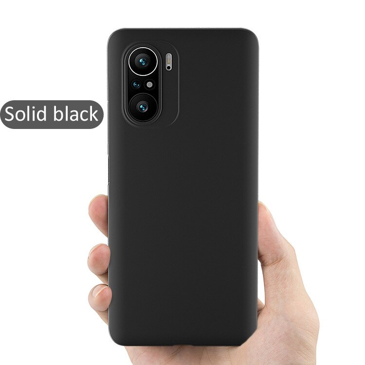 Ultradunne Pp 0.4Mm Matte Frosted Case Voor Poco F3 Slim Super Dunne Ultra Dunne Plastic Beschermhoes: Solid Black