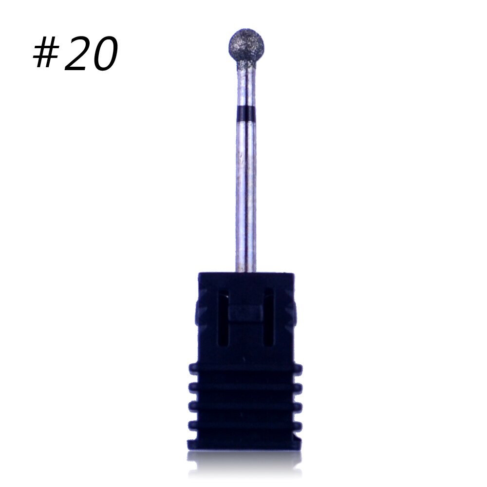 1pcs Diamond Electric Rotate Nail Drill Bits Rotary Milling Cutters Drill Machine Accessories Nail File Cuticle Cutter Tips: 20