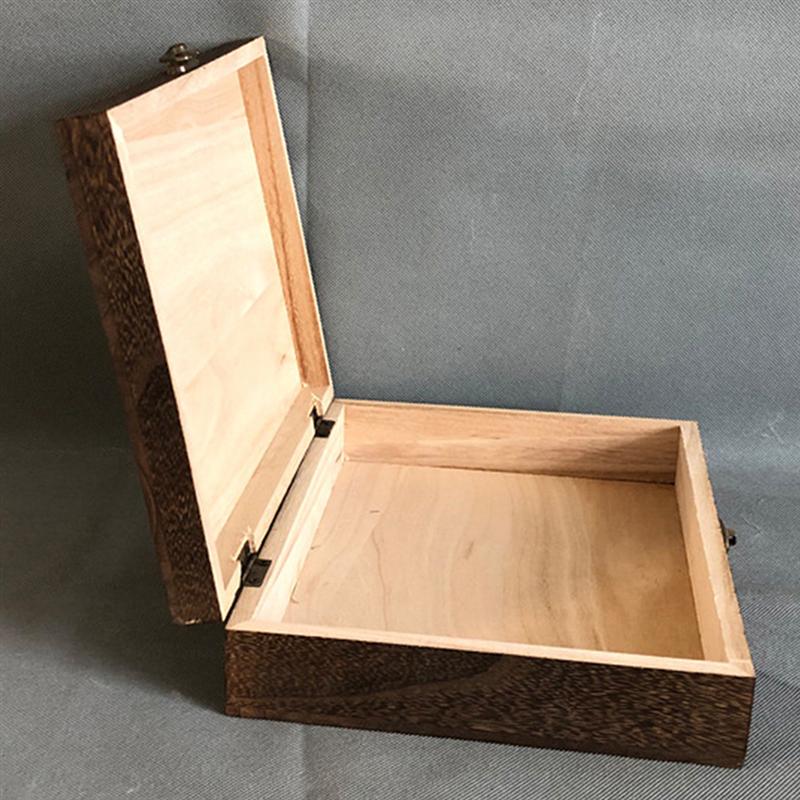 1 Pc Wooden Storage Case Simple Storage Container Dust-proof with Lock (Brown)