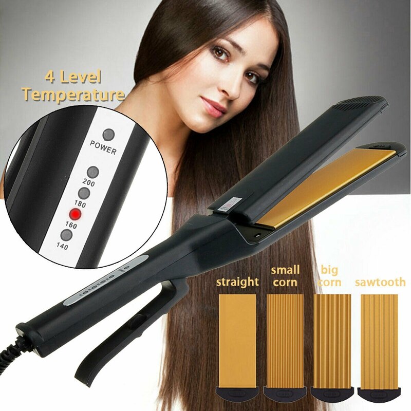 Us plug 220v 4 in 1 vervangbare keramische haarkrullend haar stijltang stijltang gekruld haar stijltang