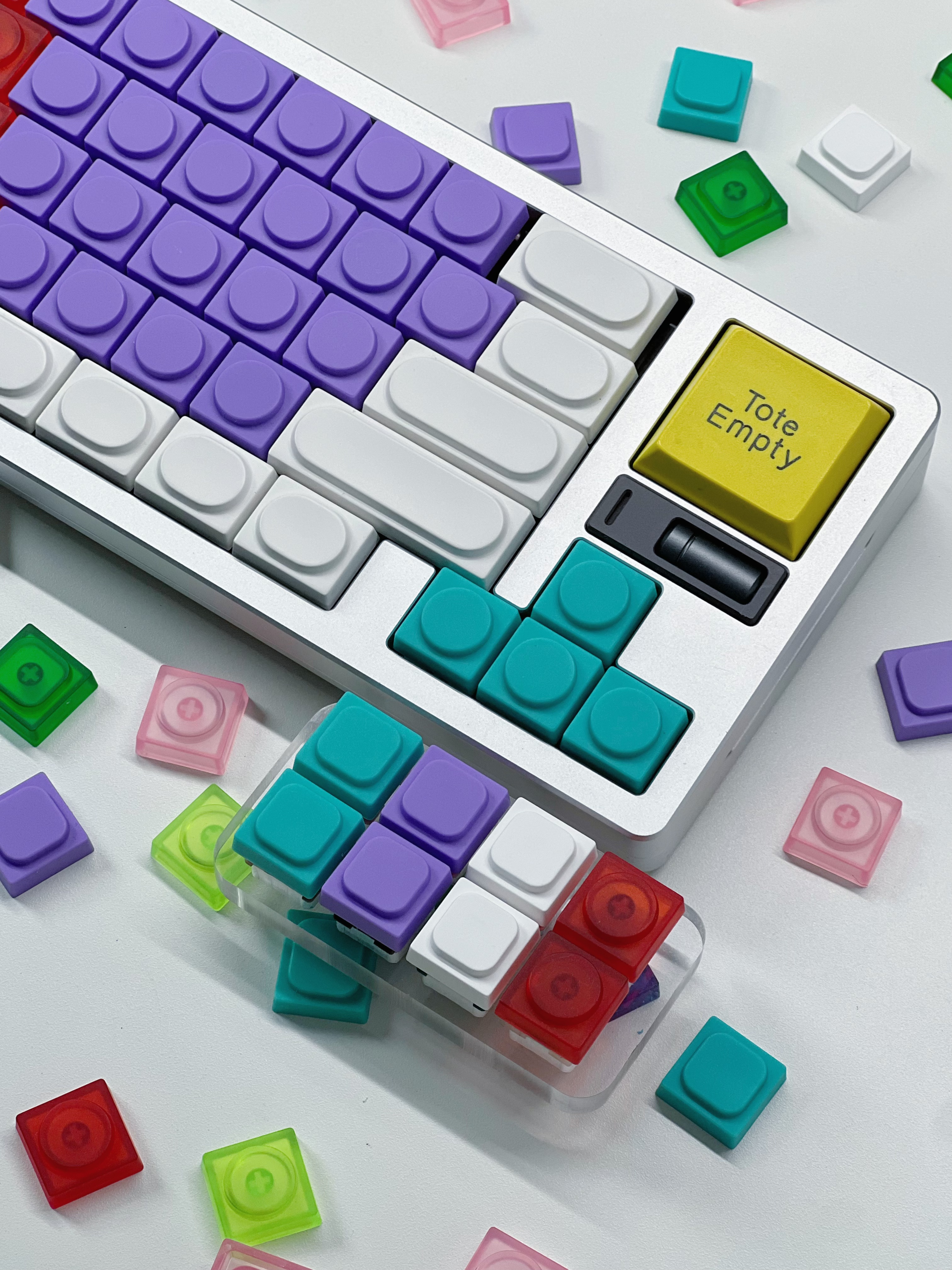 Custom 20 Pcs Toy Bricks Keycap Low Profile Keycaps Blank 1u Backlit Key cap PBT DIY Key Caps for Mx Switch Mechanical Keyboard