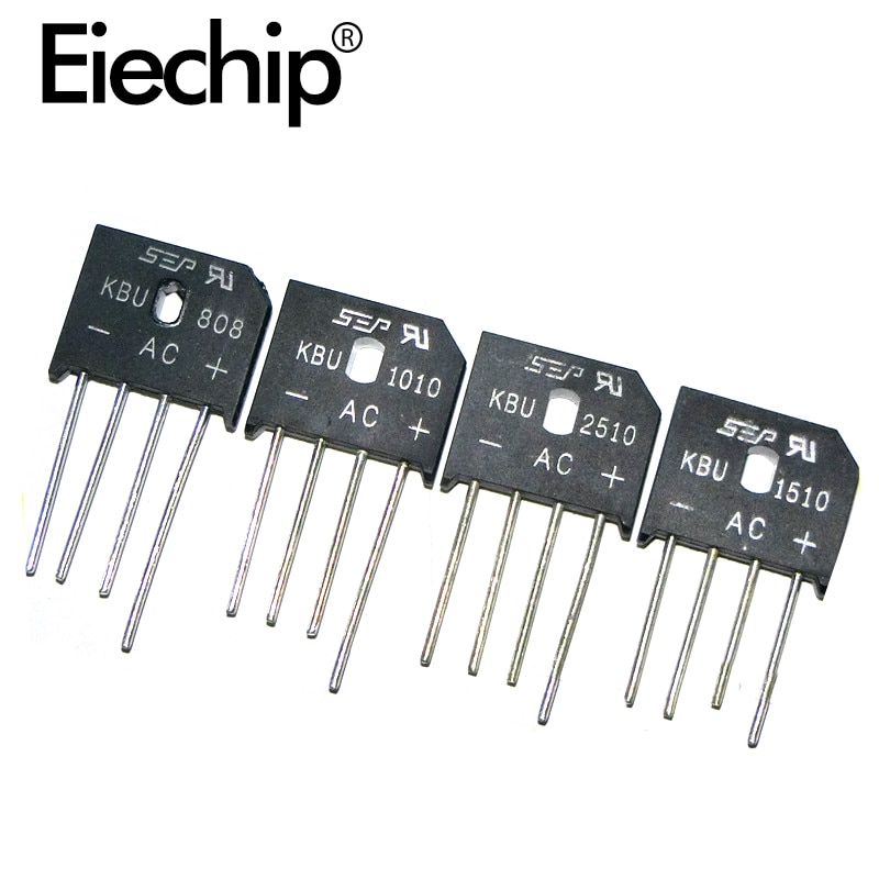 Diodebruggelijkrichter enkelfasige gelijkrichterbrug kbu 2510 kbpc 608 mb10s 6a 10a 15a 600v 1000v inductiekookplaatbrugstapel