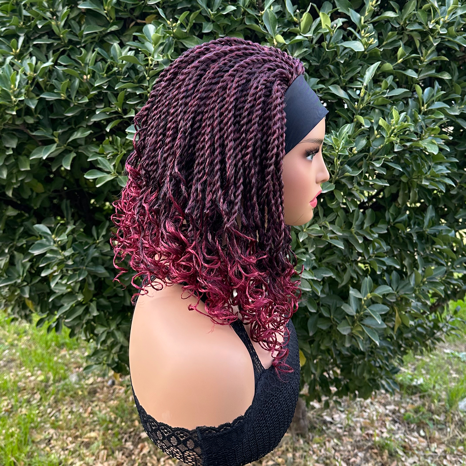 Short Braided Headband Wigs For Black Women Box Braided Headband Bob Wig African Synthetic Braiding Hair Headband Bob Wig