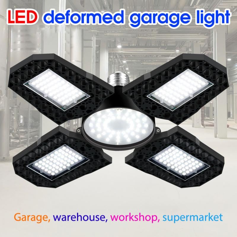 Led Garage Licht Led High Bay Workshop Plafondlamp Magazijn Verlichting Lamp 150W Verstelbare 4 Blad Vervormbare Lamp Voor garage
