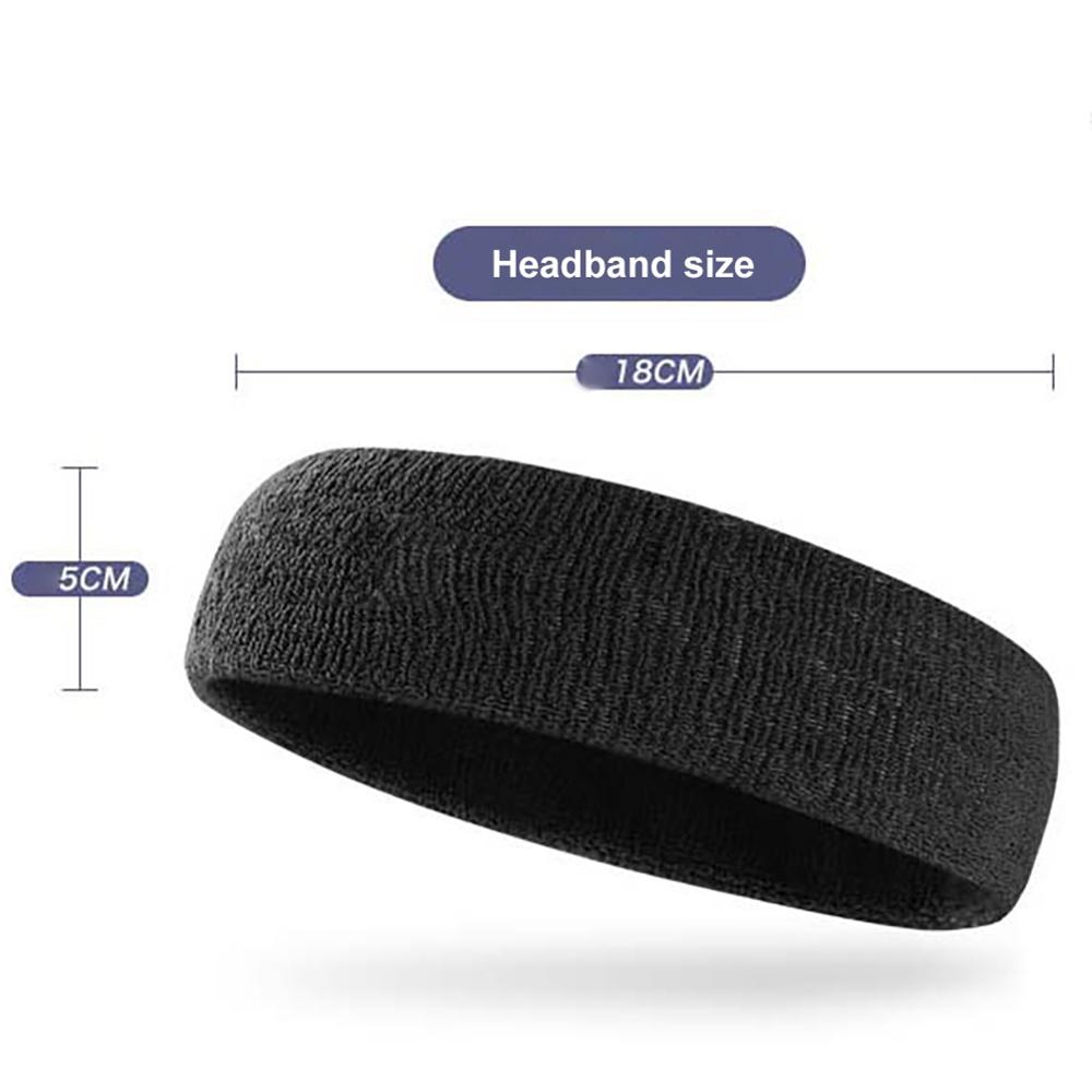 Fitness Elastic Headband Breathable Sweat Absorbent Hair Band Head Wrap Sweatband Cotton Set