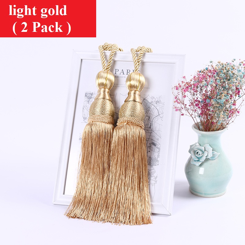 Paquete de 2 alzapaños de cortina con borlas, alzapaños de cuerda hechos a mano, decorativos para el hogar, la Oficina y el Hotel, para la ventana del hogar y la Oficina: Lavanda