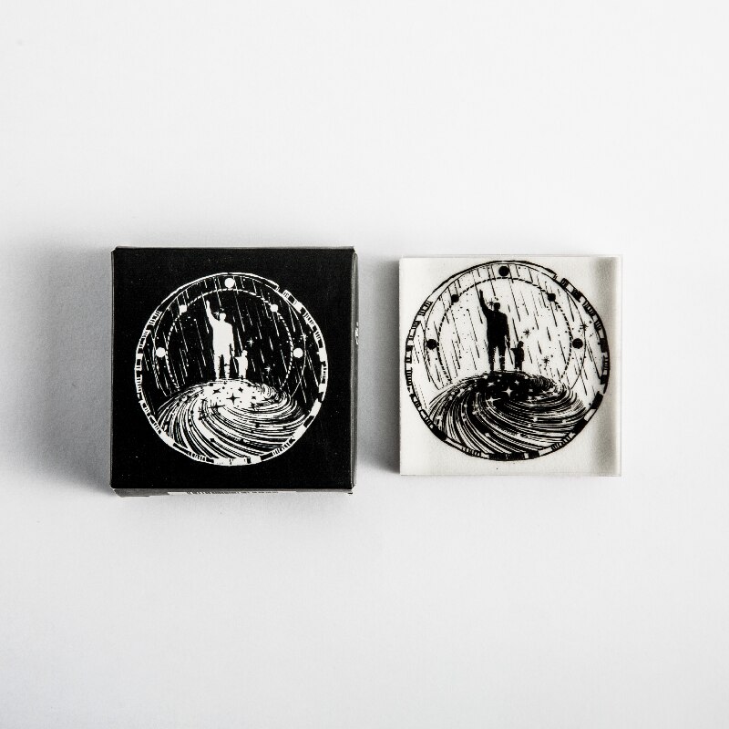 1 pc vintage gennemsigtige frimærker univers planet bjerge akryl frimærker rejse dekoration forsegling til diy scrapbooking håndværk: Daxingye