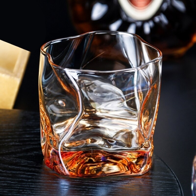 Vaso de champán y Whisky de 250 Ml, tazas creativas de café, zumo, cóctel, cerveza, vino, copas de vino, taza de té con borde dorado: Amber