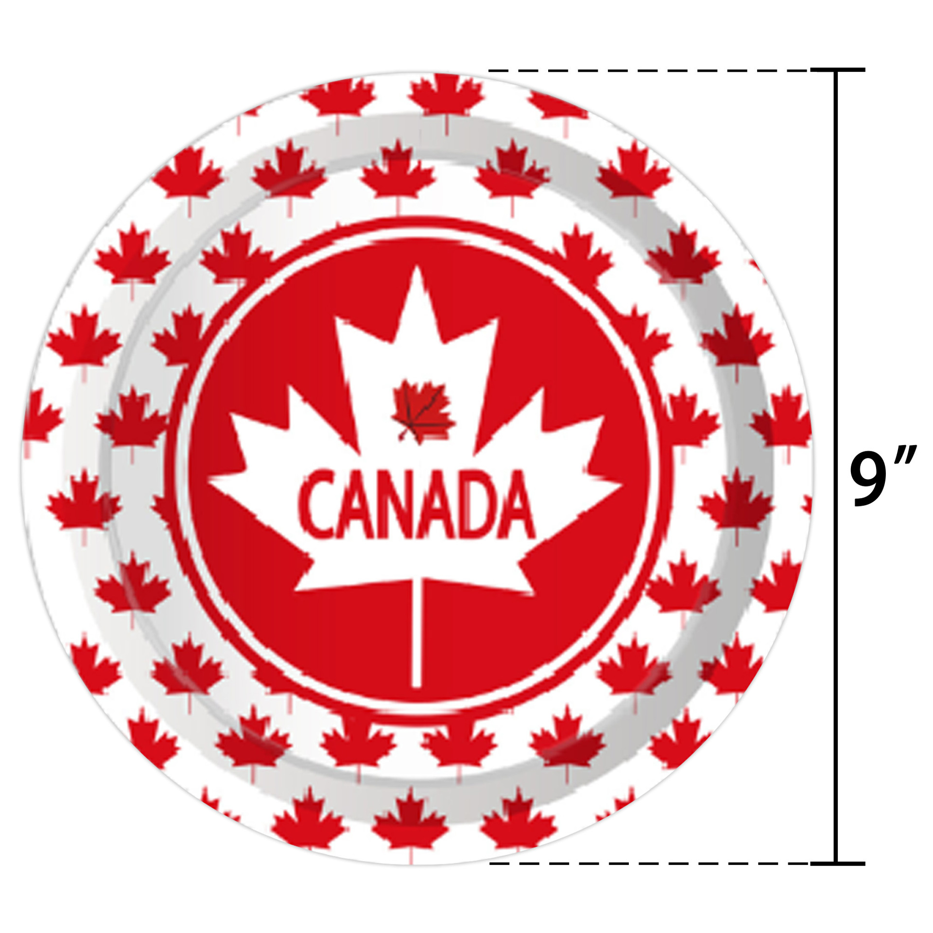Canadese vlag Canada Servies Verjaardagsfeestje Benodigdheden Borden Kopjes Servetten Kopjes Servies Decoraties: Fluorescentie Geel