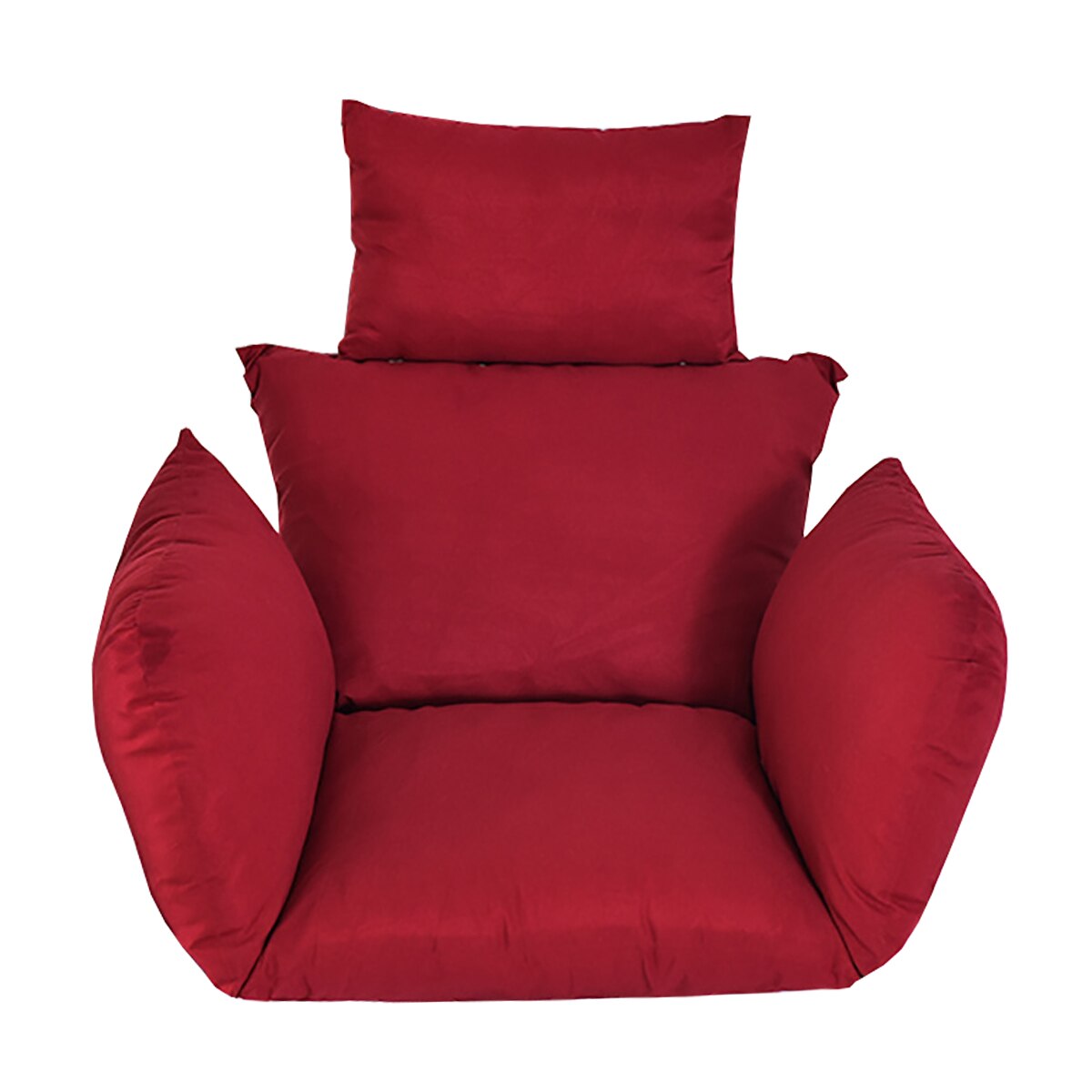 Hængende hængekøjestol svingende have udendørs blødt sædehynde sæde 220kg sovesal soveværelse hængende stol tilbage med pude: Rød