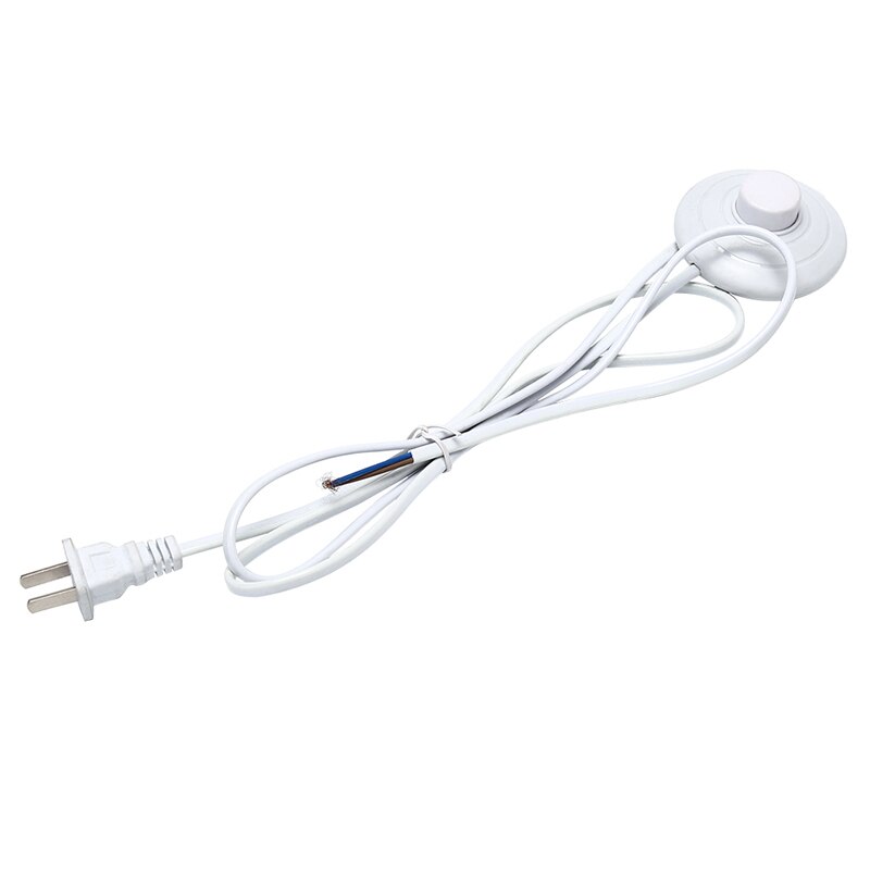 1.8m Line Cable 317 Dimmer Power Cord Button Switch US Plug Wire For Floor Lamp: White