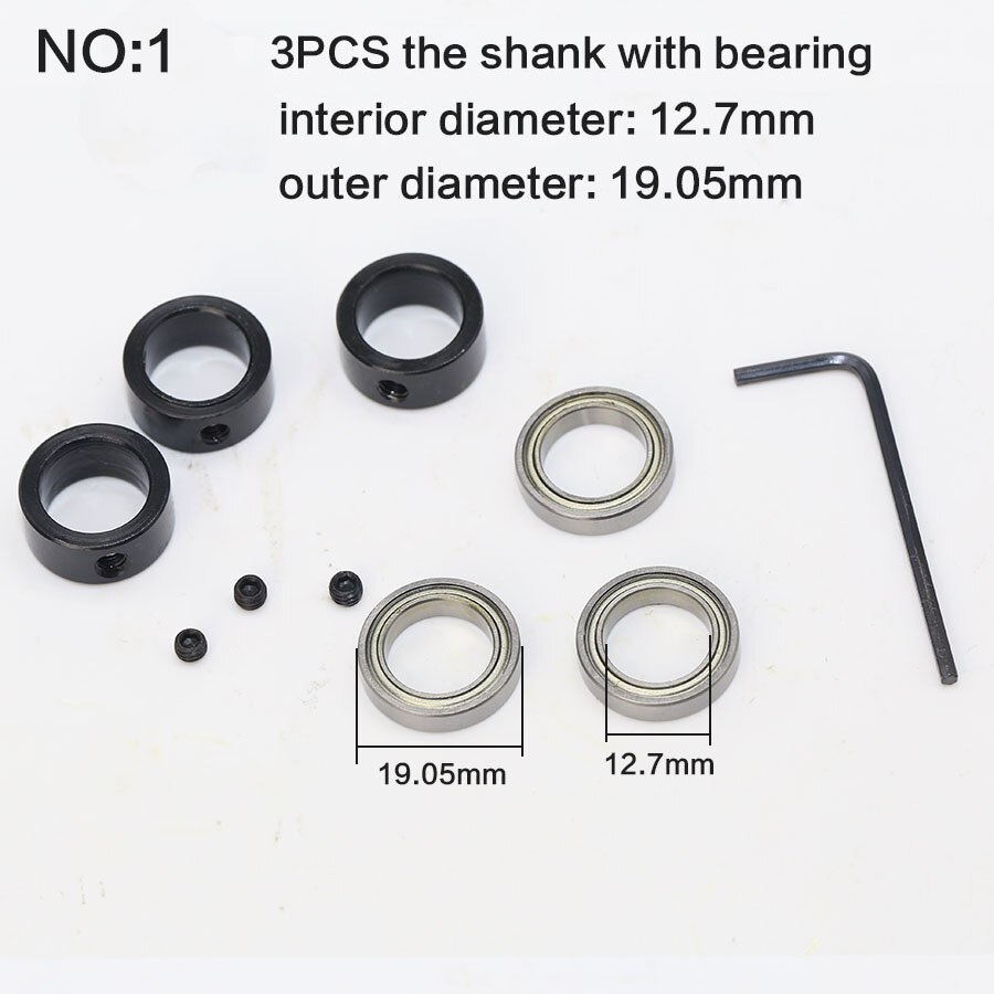 Rodamiento y anillo de parada para Router Bit SH 1/2, 3/8, 3/4, 1/4 de 1/2 &quot;, 5 unidades: NO1