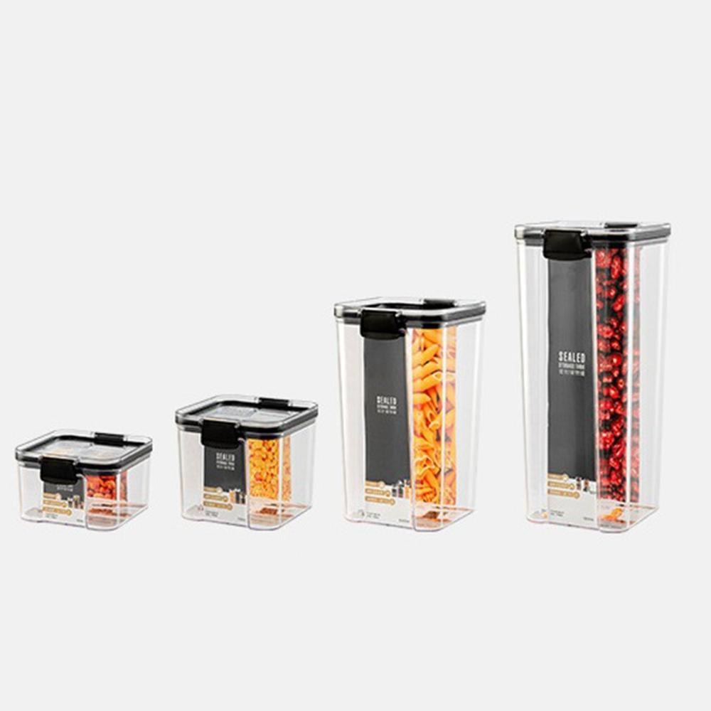Hem matlagringsbehållare slitstark plast 460ml, 700ml, 1300ml, 1800ml flerkornstankar genomskinliga burkar
