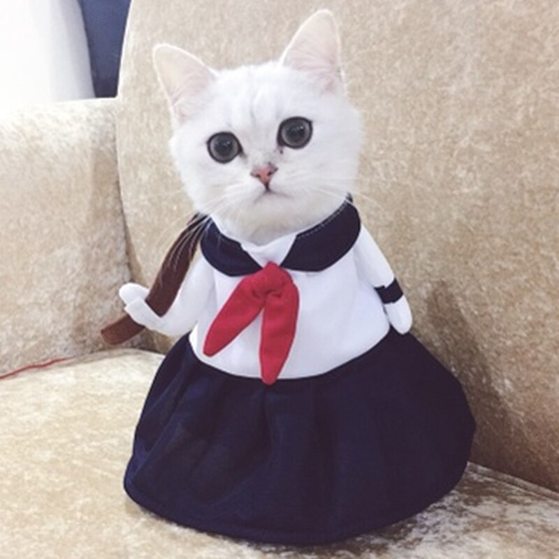 Ropa Para gato, uniforme de escuela secundaria japonés inspirado en gato, disfraz para gato