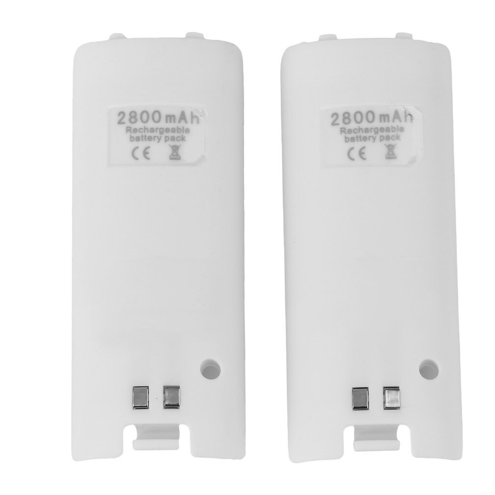 Black & White Hoge Capaciteit 2X2800Mah Oplaadbare Batterij Met Dual Dock Charger Stand Station Voor Wii afstandsbediening