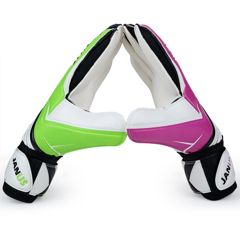 JANUS, guantes de portero coloridos con personalidad, rojo, verde, espesados, fútbol, guantes de portero, Palma de látex S227
