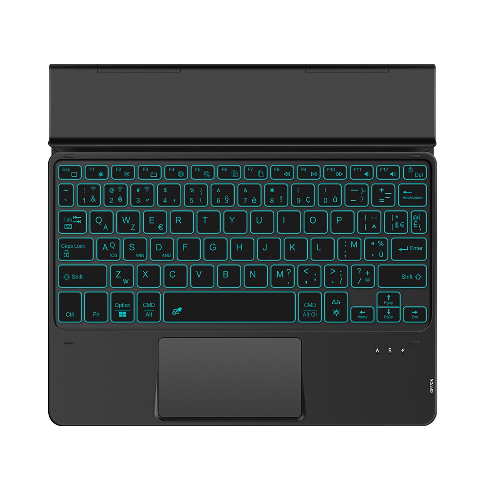 Klawiatura Bluetooth TouchPad podświetlenie dla Samsung Galaxy TAB S7 Plus FE 12.4 &quot;SM-T735 SM-T970 S6 Lite S5e S4 Tab A7 10.4&quot; Tablet: French Black