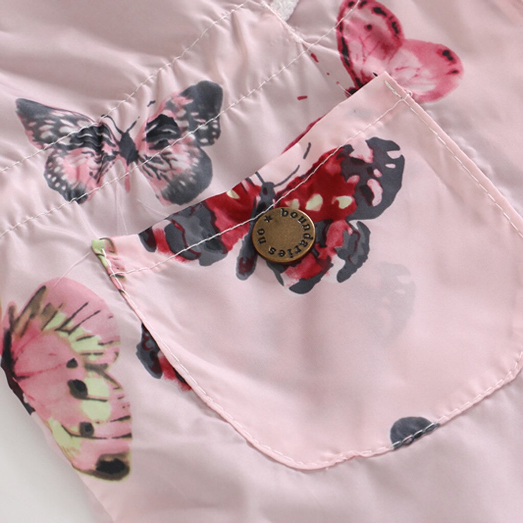 Enfants manteau bébé filles hiver manteaux garçons coupe-vent Outwear papillon à capuche fermeture éclair coupe-vent vêtements d'extérieur #1018