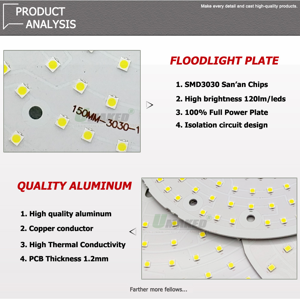 Plaque PCB LED SMD3030, Source de lumière haute baie pour éclairage commercial, industriel, marché, entrepôt, atelier, garage, lampe de remplacement, bricolage