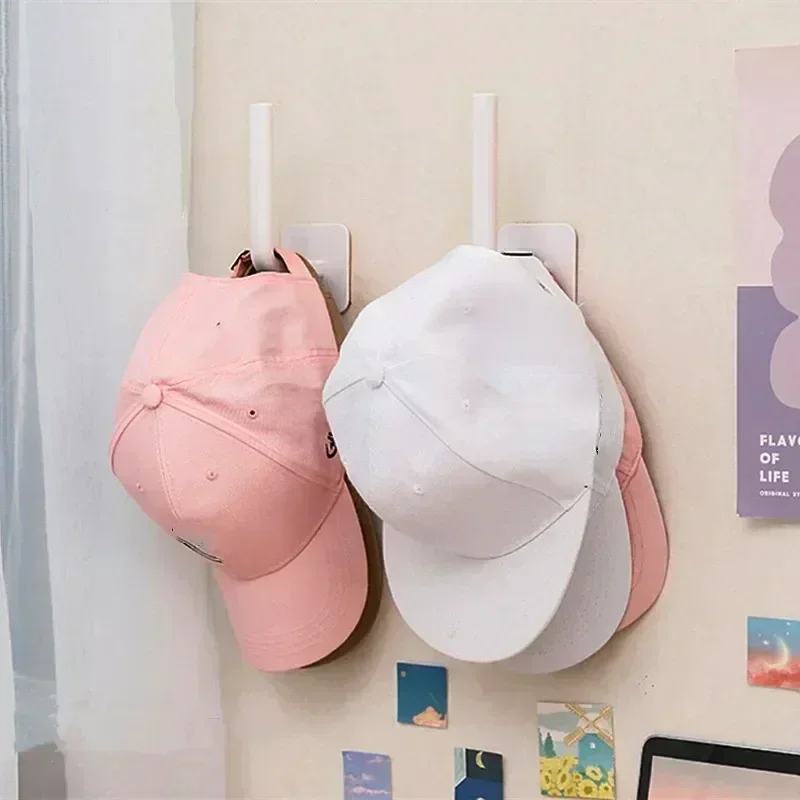 Estante para sombreros para gorras de béisbol, ganchos adhesivos para sombreros, colgador de pared, organizador de gorras de almacenamiento, sin perforación, soporte para sombrero para puerta de armario