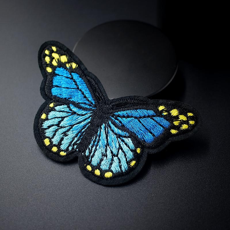 Blauwe boter maat :5.0 x 8.0cm stoffen badges patch jeans tas hoed kleding kleding naaien decoratie applicatie tas patches accessoires