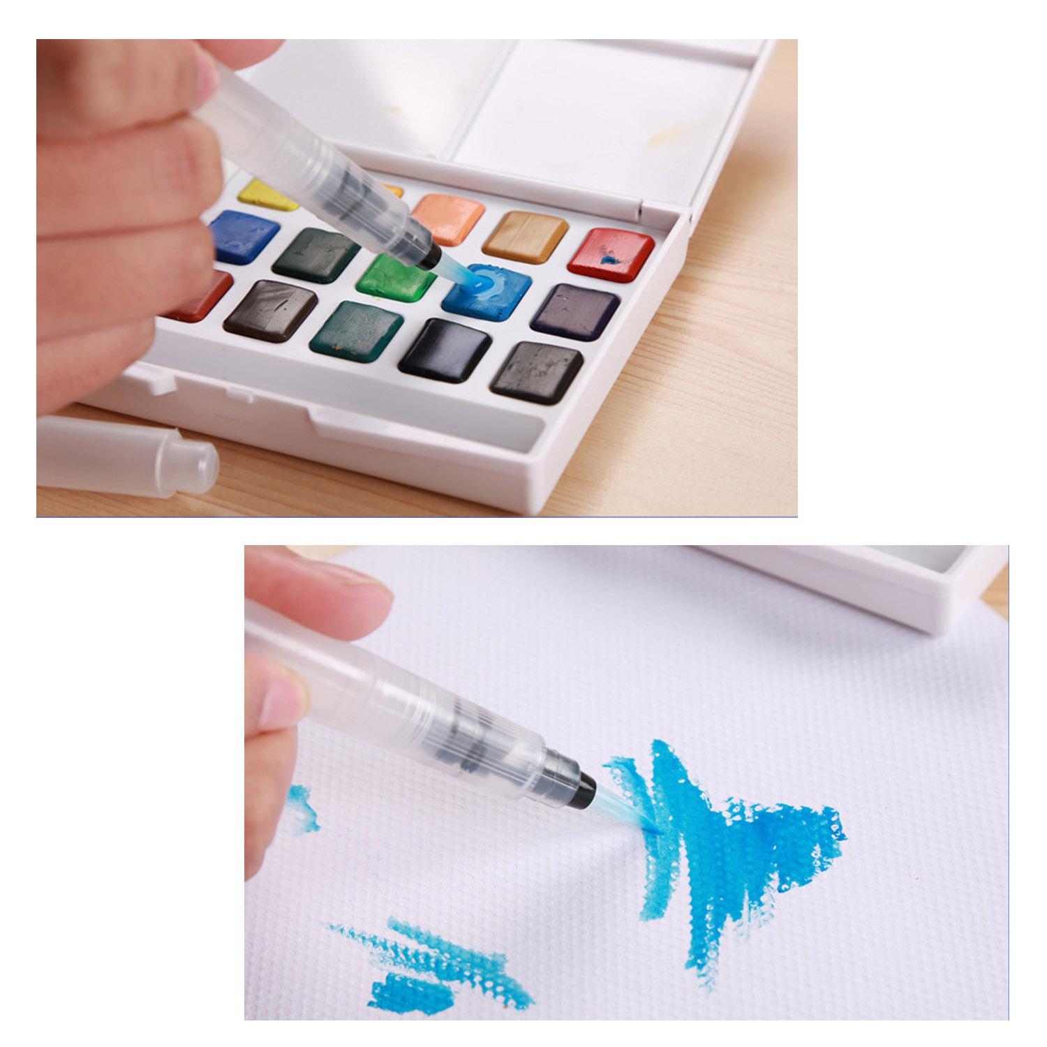 6 stuks Diverse Tips Art Water Haarkleuring Borstel Pennen Set voor Kinderen Kids Aquarel Kalligrafie Tekening