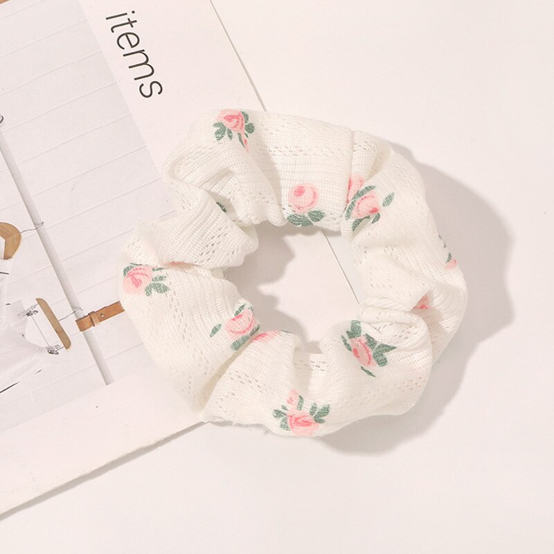 Coleteros coreanos con estampado Floral, cinta para el pelo, coletero, banda elástica para el pelo, lazos para el pelo, accesorios para el cabello